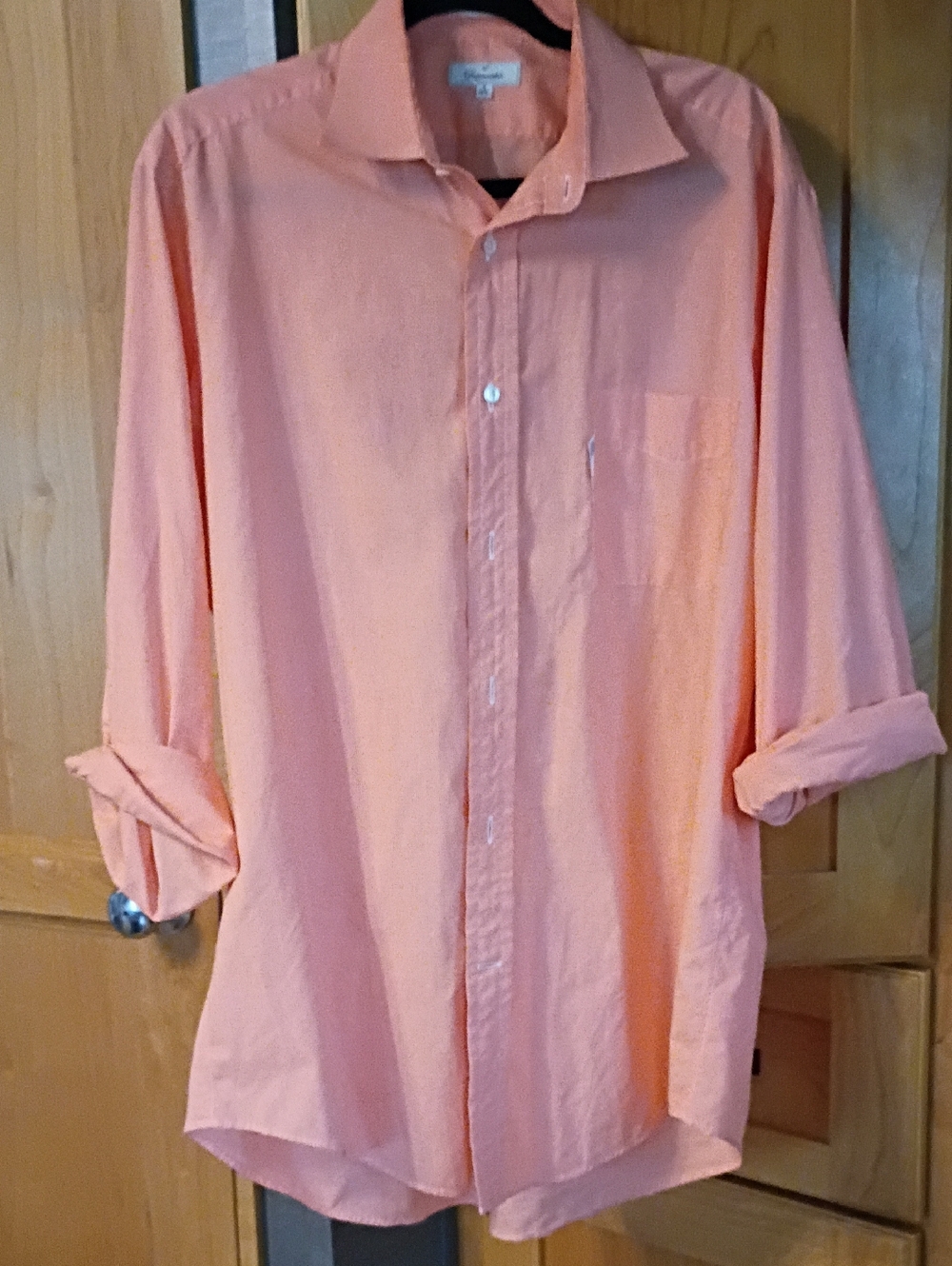 Faconnable Orange Gingham Button-Down Shirt